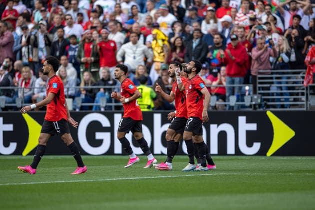 Egypt v Iran - FIFA World Cup, WM, Weltmeisterschaft, Fussball 2026 - Group G SEATTLE, USA - JUNE 26: Mahmoud Saber (21) of Egypt celebrates with teammates after scoring a goal during the 2026 FIFA World Cup First Stage Group G match between Egypt and IR Iran at Lumen Field (Seattle Stadium) in Seattle, Washington, United States on June 26, 2026. Samah Zidan Anadolu Washington United States. Editorial use only. Please get in touch for any other usage.  Copyright: x2026xAnadoluxSamahxZidanx