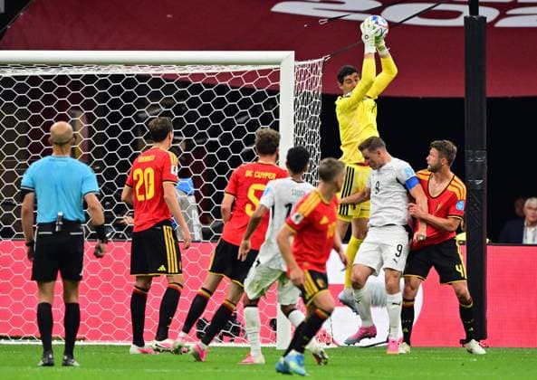 Belgium s goalkeeper Thibaut Courtois pictured in action during a soccer game between Belgian national team, Nationalteam Red Devils and New Zealand, on Friday 26 June 2026, at the BC Place Vancouver stadium in Vancouver, Canada, the third game in the group stage of the FIFA World Cup, WM, Weltmeisterschaft, Fussball 2026. The Diables Rouges - Rode Duivels were drawn into Group G. DIRKxWAEM  x179495820x