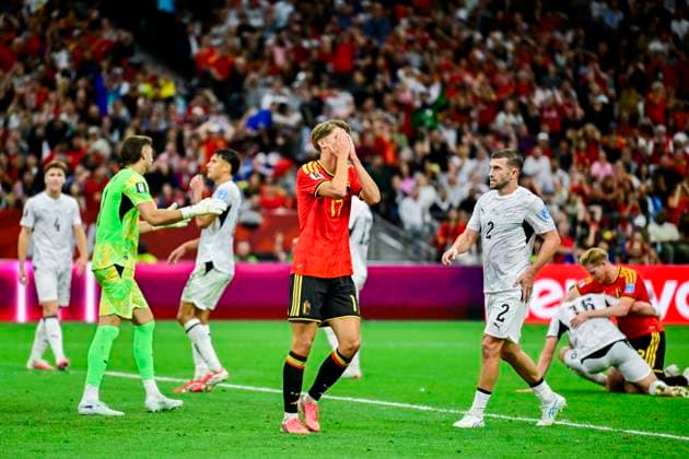 New Zealand vs Belgium - FIFA World Cup, WM, Weltmeisterschaft, Fussball 2026 VANCOUVER, CANADA - JUNE 26 : De Ketelaere Charles midfielder of Belgium missing an opportunity during the FIFA World Cup 2026 Group G match between New Zealand and Belgium at the BC Place Stadium on June 26, 2026 in Vancouver, Canada, 26 06 2026 Vancouver Canada  Copyright: xJanxDexMeuleneirx