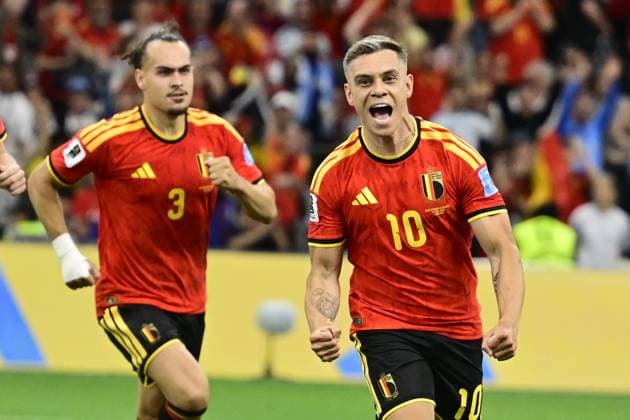 New Zealand vs Belgium - FIFA World Cup, WM, Weltmeisterschaft, Fussball 2026 VANCOUVER, CANADA - JUNE 26 : Trossard Leandro forward of Belgium celebrating scoring a goal during the FIFA World Cup 2026 Group G match between New Zealand and Belgium at the BC Place Stadium on June 26, 2026 in Vancouver, Canada, 26 06 2026 Vancouver Canada  Copyright: xJanxDexMeuleneirx