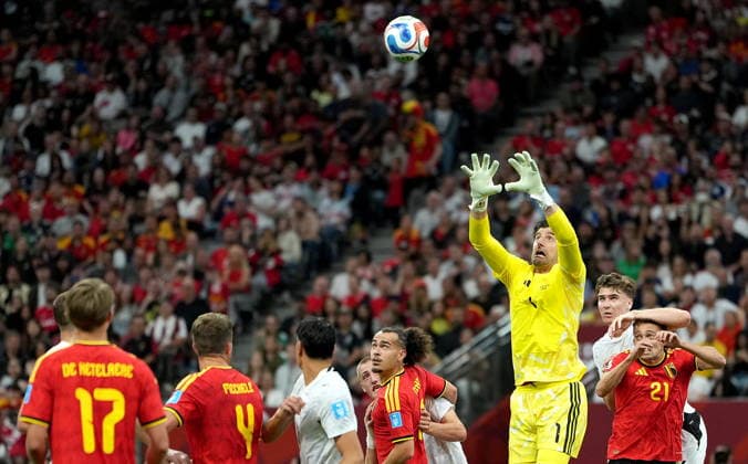 FIFA World Cup, WM, Weltmeisterschaft, Fussball 2026 - Group G - New Zealand vs Belgium Goalkeeper Thibaut Courtois of Belgium in action during the FIFA World Cup 2026 group stage match New Zealand against Belgium, in Vancouver, Canada, 26 June 2026. VANCOUVER Canada  Copyright: xBOBxFRIDx