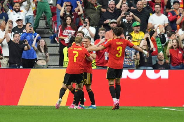 New Zealand v Belgium - FIFA World Cup, WM, Weltmeisterschaft, Fussball 2026 - Group G VANCOUVER, CANADA - JUNE 26: Players of Belgium celebrate after Leandro Trossard s goal during the 2026 FIFA World Cup First Stage Group G match between New Zealand and Belgium at BC Place (Vancouver Stadium) in Vancouver, British Columbia, Canada on June 26, 2026. Ercin Erturk Anadolu British Columbia Canada. Editorial use only. Please get in touch for any other usage.  Copyright: x2026xAnadoluxErcinxErturkx