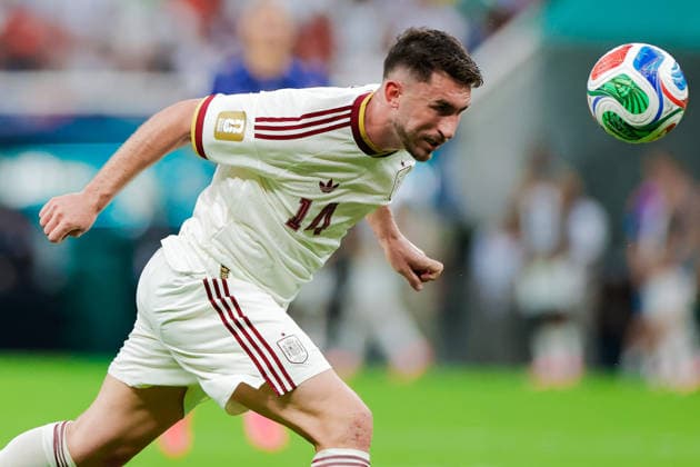 FIFA World Cup, WM, Weltmeisterschaft, Fussball 2026 URUGUAY VS SPAIN FIFA WORLD CUP 2026 URUGUAY VS SPAIN URUGUAY VS SPAIN 26062026 GUADALAJARA, MEXICO. Action photo of Aymeric Laporte (No. 14) of Spain, during Group H game of the FIFA World Cup 2026, held at the Estadio Guadalajara of Guadalajara, Jalisco. Foto de accion de Aymeric Laporte (No. 14) de Espana, durante juego del Grupo H de la Copa del Mundo 2026 de la FIFA, celebrado en el Estadio Guadalajara de Guadalajara, Jalisco. PHOTO BY IMAGENSHOP AGENCIA FOTOGRAFICA GUADALAJARA JALISCO MEXICO *** 2026 FIFA World Cup: Uruguay vs. Spain 2026 FIFA World Cup: Uruguay vs. Spain Uruguay vs. Spain June 26, 2026, Guadalajara, MEXICO Action photo of Aymeric Laporte, No. 14 of Spain, during a Group H match of the 2026 FIFA World Cup, held at the Estadio Guadalajara in Guadalajara, Jalisco Action photo of Aymeric Laporte, No. 14 of Spain, during a Group H match of the 2026 FIFA World Cup, held at the Estadio Guadalajara in Guadalajara, Jalisco. PHOTO BY IMAGENSHOP PHOTO AGENCY GUADALAJARA, JALISCO, MEXICO Copyright: xYOALIxMARTINEZx