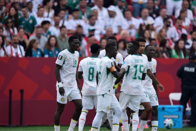 TORONTO, CANADA - JUNE 26: Ismaila Sarr, Lamine Camara, Krepin Diatta, Senegal during the FIFA World Cup, WM, Weltmeisterschaft, Fussball group stage match between Senegal and Iraq at Toronto Stadium on June 26, 2026 in Toronto, Canada. Photo by Joseph Victor Copyright: xx