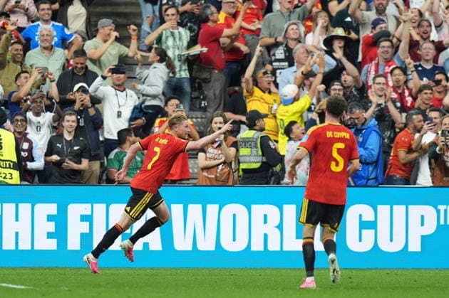 New Zealand v Belgium - FIFA World Cup, WM, Weltmeisterschaft, Fussball 2026 - Group G VANCOUVER, CANADA - JUNE 26: Kevin de Bruyne of Belgium celebrates after scoring a goal during the 2026 FIFA World Cup First Stage Group G match between New Zealand and Belgium at BC Place (Vancouver Stadium) in Vancouver, British Columbia, Canada on June 26, 2026. Ercin Erturk Anadolu British Columbia Canada. Editorial use only. Please get in touch for any other usage.  Copyright: x2026xAnadoluxErcinxErturkx