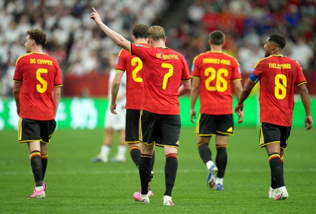 FIFA World Cup, WM, Weltmeisterschaft, Fussball 2026 - Group G - New Zealand vs Belgium Kevin De Bruyne of Belgium celebrates after scoring his team s third goal during the FIFA World Cup 2026 group stage match New Zealand against Belgium, in Vancouver, Canada, 26 June 2026. VANCOUVER Canada  Copyright: xBOBxFRIDx