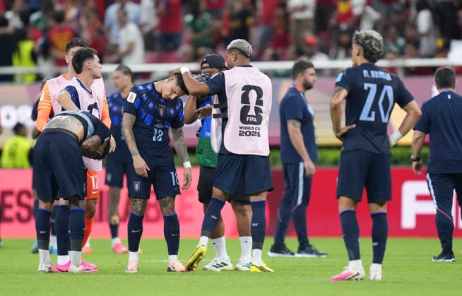 (260627) -- GUADALAJARA, June 27, 2026 -- Players of Uruguay are seen during the group H match between Uruguay and Spain at the 2026 FIFA World Cup, WM, Weltmeisterschaft, Fussball at Guadalajara Stadium in Guadalajara, Mexico, June 26, 2026. (Photo by Xinhua) (SP)MEXICO-GUADALAJARA-FOOTBALL-FIFA WORLD CUP-GROUP H-URU VS ESP MartinxZabala 