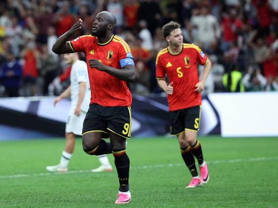 Belgium s Romelu Lukaku celebrates after scoring during a soccer game between Belgian national team, Nationalteam Red Devils and New Zealand, on Friday 26 June 2026, at the BC Place Vancouver stadium in Vancouver, Canada, the third game in the group stage of the FIFA World Cup, WM, Weltmeisterschaft, Fussball 2026. The Diables Rouges - Rode Duivels were drawn into Group G. BRUNOxFAHY  x179497818x