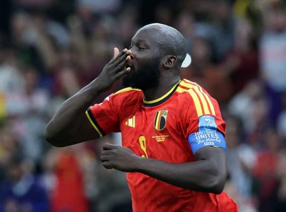 Belgium s Romelu Lukaku celebrates after scoring during a soccer game between Belgian national team, Nationalteam Red Devils and New Zealand, on Friday 26 June 2026, at the BC Place Vancouver stadium in Vancouver, Canada, the third game in the group stage of the FIFA World Cup, WM, Weltmeisterschaft, Fussball 2026. The Diables Rouges - Rode Duivels were drawn into Group G. BRUNOxFAHY  x179497875x