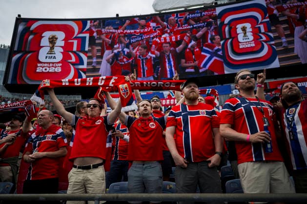 Norway v France - FIFA World Cup, WM, Weltmeisterschaft, Fussball 2026 Fans of Norway show their support prior to the FIFA World Cup 2026 Group I football match between Norway and France. France won 4-1 over Norway. Foxborough United States Copyright: xNicolòxCampox