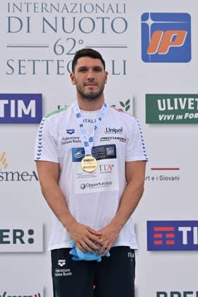 IPA86115117 - Simone CERASUOLO wins the gold medal in the men s 50-meter breaststroke on the first day of the 62nd Settecolli International Swimming Trophy at the Foro Italico in Rome on June 26, 2026.  Copyright: xDomenicoxCippitelli IPAxSportx xx 86115117