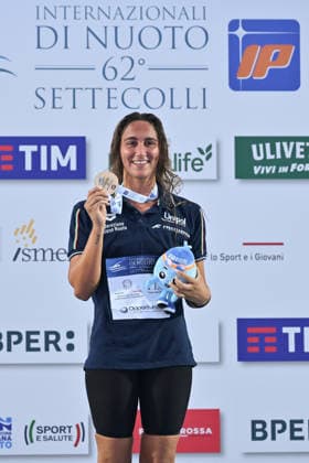 IPA86115124 - Simona QUADARELLA wins the gold medal in the women s 1500M freestyle on the first day of the 62nd Settecolli International Swimming Trophy at the Foro Italico in Rome on June 26, 2026.  Copyright: xDomenicoxCippitelli IPAxSportx xx 86115124