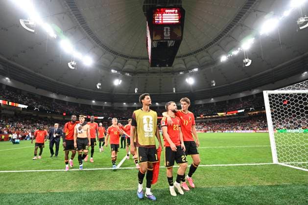 New Zealand vs Belgium - FIFA World Cup, WM, Weltmeisterschaft, Fussball 2026 VANCOUVER, CANADA - JUNE 26 : Raskin Nicolas midfielder of Belgium, De Ketelaere Charles midfielder of Belgium, De Winter Koni defender of Belgium after the game during the FIFA World Cup 2026 Group G match between New Zealand and Belgium at the BC Place Stadium on June 26, 2026 in Vancouver, Canada, 26 06 2026 Vancouver Canada  Copyright: xNicoxVereeckenx