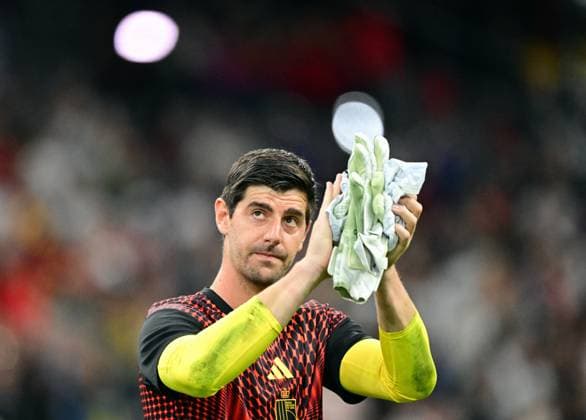 Belgium s goalkeeper Thibaut Courtois celebrates after winning a soccer game between Belgian national team, Nationalteam Red Devils and New Zealand, on Friday 26 June 2026, at the BC Place Vancouver stadium in Vancouver, Canada, the third game in the group stage of the FIFA World Cup, WM, Weltmeisterschaft, Fussball 2026. The Diables Rouges - Rode Duivels were drawn into Group G. DIRKxWAEM  x179498825x