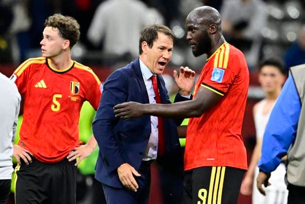 New Zealand vs Belgium - FIFA World Cup, WM, Weltmeisterschaft, Fussball 2026 VANCOUVER, CANADA - JUNE 26 : Lukaku Romelu forward of Belgium, Garcia Rudi head coach of Belgium after the game during the FIFA World Cup 2026 Group G match between New Zealand and Belgium at the BC Place Stadium on June 26, 2026 in Vancouver, Canada, 26 06 2026 Vancouver Canada  Copyright: xJanxDexMeuleneirx