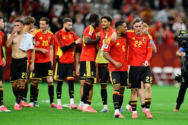 New Zealand vs Belgium - FIFA World Cup, WM, Weltmeisterschaft, Fussball 2026 VANCOUVER, CANADA - JUNE 26 : Tielemans Youri midfielder of Belgium, Saelemaekers Alexis midfielder of Belgium after the game during the FIFA World Cup 2026 Group G match between New Zealand and Belgium at the BC Place Stadium on June 26, 2026 in Vancouver, Canada, 26 06 2026 Vancouver Canada  Copyright: xJanxDexMeuleneirx