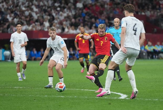 June 26, 2026, Vancouver, Bc, CANADA: Belgium s Kevin de Bruyne (7) scores a goal against New Zealand during the second half of a World Cup Group G soccer match, in Vancouver, on Friday, June 26, 2026. Canada News - June 26, 2026  - ZUMAc35_ 20260626_zaf_c35_366 Copyright: xDarrylxDyckx