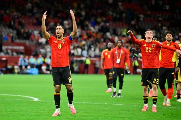 New Zealand vs Belgium - FIFA World Cup, WM, Weltmeisterschaft, Fussball 2026 VANCOUVER, CANADA - JUNE 26 : Tielemans Youri midfielder of Belgium celebrates the win during the FIFA World Cup 2026 Group G match between New Zealand and Belgium at the BC Place Stadium on June 26, 2026 in Vancouver, Canada, 26 06 2026 Vancouver Canada  Copyright: xJanxDexMeuleneirx