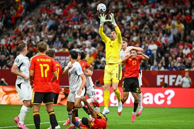 Goalkeeper Thibaut Courtois of Belgium, New Zealand All Whites v Belgium, Group G football match of the FIFA World Cup, WM, Weltmeisterschaft, Fussball 2026 at BC Place, Vancouver, Canada on Friday 26 June 2026. Photo: Andrew Cornaga Vancouver Canada Copyright: xAndrewxCornaga x