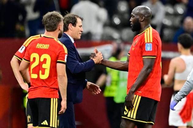 New Zealand vs Belgium - FIFA World Cup, WM, Weltmeisterschaft, Fussball 2026 VANCOUVER, CANADA - JUNE 26 : Garcia Rudi head coach of Belgium and Lukaku Romelu forward of Belgium celebrate the win during the FIFA World Cup 2026 Group G match between New Zealand and Belgium at the BC Place Stadium on June 26, 2026 in Vancouver, Canada, 26 06 2026 Vancouver Canada  Copyright: xJanxDexMeuleneirx