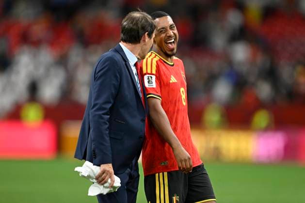 New Zealand vs Belgium - FIFA World Cup, WM, Weltmeisterschaft, Fussball 2026 VANCOUVER, CANADA - JUNE 26 : Team captain Tielemans Youri midfielder of Belgium launched with Garcia Rudi head coach of Belgium during the FIFA World Cup 2026 Group G match between New Zealand and Belgium at the BC Place Stadium on June 26, 2026 in Vancouver, Canada, 26 06 2026 Vancouver Canada  Copyright: xNicoxVereeckenx