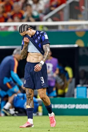 RECORD DATE NOT STATED 26th June 2026; Guadalajara Stadium, Guadalajara, Mexico; FIFA World Cup, WM, Weltmeisterschaft, Fussball Football, Uruguay versus Spain; Darwin Nunez of Uruguay shows dejection after the teams 0-1 defeat in the match between HeulerxAndrey DiaEsportivo