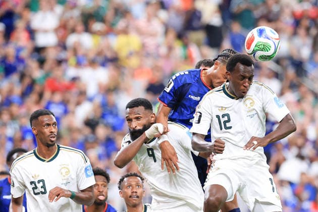 Livramento (back) of Cape Verde vies for the ball with Saud Abdulhamid (R) of Saudi Arabia during a Group H match at the 2026 FIFA World Cup, WM, Weltmeisterschaft, Fussball between Cape Verde and Saudi Arabia at NRG stadium in Houston, United States, 26 June 2026. FIFA World Cup 2026 - Group H - Cape Verde vs Saudi Arabia !ACHTUNG: NUR REDAKTIONELLE NUTZUNG!  Copyright: xCarlosxRamírezx GR6165 0860152430st