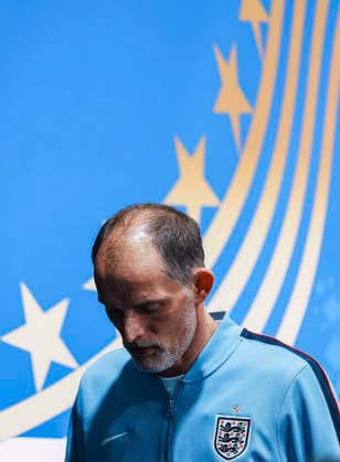 (260627) -- NEW YORK, June 27, 2026 -- Head coach of England Thomas Tuchel attends a press conference, PK, Pressekonferenz at the FIFA World Cup, WM, Weltmeisterschaft, Fussball 2026 in New York New Jersey Stadium, the United States, on June 26, 2026. ) (SP)U. S.-NEW YORK-FOOTBALL-FIFA WORLD CUP-PRESS CONFERENCE-ENGLAND XuxChang 
