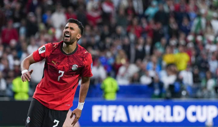 (260627) -- SEATTLE, June 27, 2026 -- Mahmoud Trezeguet of Egypt reacts during the group G match between Egypt and Iran at the 2026 FIFA World Cup, WM, Weltmeisterschaft, Fussball at Seattle Stadium in Seattle, the United States, June 26, 2026. ) (SP)U.S.-SEATTLE-FOOTBALL-FIFA WORLD CUP-GROUP G-EGY VS IRN PengxZiyang 