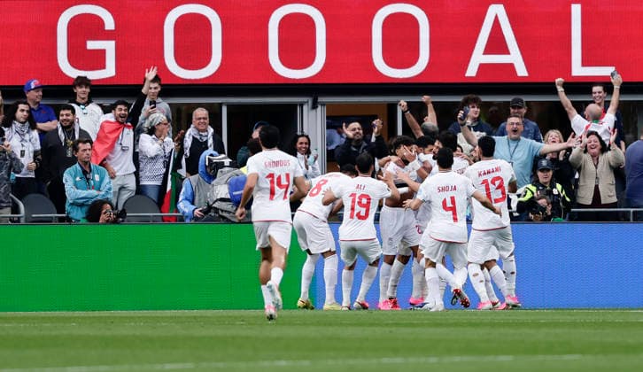 (260627) -- SEATTLE, June 27, 2026 -- Players of Iran celebrate scoring during the group G match between Egypt and Iran at the 2026 FIFA World Cup, WM, Weltmeisterschaft, Fussball at Seattle Stadium in Seattle, the United States, June 26, 2026. (Photo by Xinhua) (SP)U.S.-SEATTLE-FOOTBALL-FIFA WORLD CUP-GROUP G-EGY VS IRN ArthurxDong 