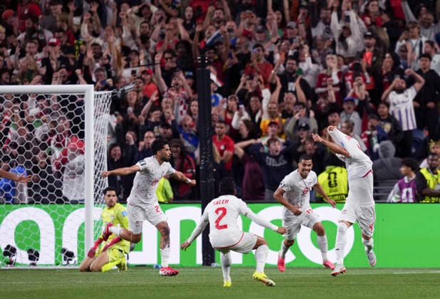 (260627) -- SEATTLE, June 27, 2026 -- Shoja Khalilzadeh (1st R) of Iran celebrates a goal that is later disallowed during the group G match between Egypt and Iran at the 2026 FIFA World Cup, WM, Weltmeisterschaft, Fussball at Seattle Stadium in Seattle, the United States, June 26, 2026. ) (SP)U.S.-SEATTLE-FOOTBALL-FIFA WORLD CUP-GROUP G-EGY VS IRN PengxZiyang 