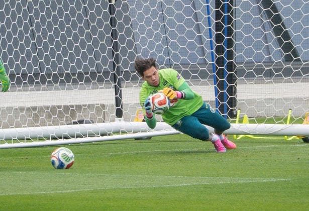 Brazil national team, Nationalteam Training Day FIFA World Cup, WM, Weltmeisterschaft, Fussball 2026 Ederson Moraes during the Brazilian national football team training session before the FIFA World Cup 2026 group C match against Japan . on June 26, 2026, in Morristown, New Jersey. Morristown New Jersey United States Copyright: xSantiagoxArmasx