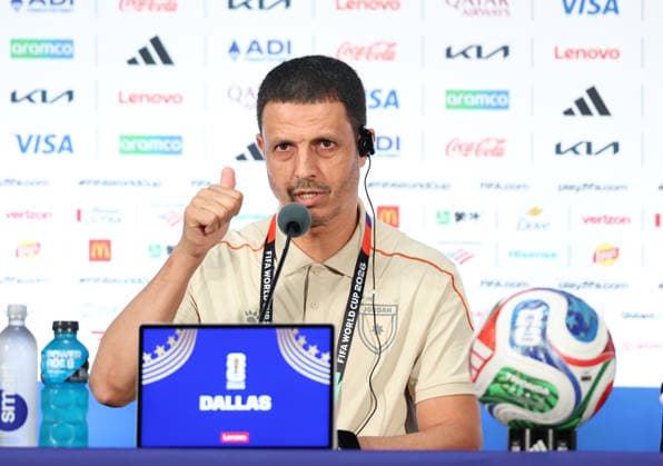 Jordan Training And press conference, PK, Pressekonferenz - FIFA World Cup, WM, Weltmeisterschaft, Fussball 2026 Head coach Jamal Sellami of Jordan speaks to the media during a press conference in Dallas, Texas, on June 26, 2026. The conference takes place one day ahead of the FIFA World Cup 2026 Group J match between Jordan and Argentina at Dallas Stadium. texas Jordan  Copyright: xAmeenxAhmedx originalFilename:alameen-notitle260627_npNvR.jpg