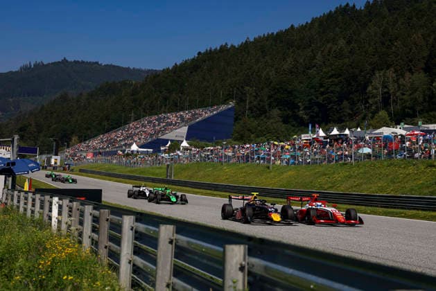 AUTO - FORMULA 3 2026 - RED BULL RING 24 McLAUGHLIN Fionn (irl), Hitech TGR, Dallara F3 2025, action 22 GARFIAS JosÃ (mex), Prema Racing, Dallara F3 2025, action 27 DAVID Yevan (lka), AIX Racing, Dallara F3 2025, action during the 4th round of the 2026 FIA Formula 3 Championship from June 26 to 28, 2026 on the Red Bull Ring, in Spielberg, Austria - SpielbergAustria  Copyright: xANTONINxVINCENTx