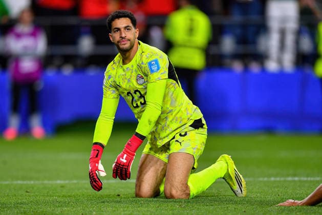 June 26, 2026: Egypt goalkeeper Mostafa Shobeir (23) after Team Iran scored what appeared to be the winning goal late into stoppage time during the FIFA World Cup, WM, Weltmeisterschaft, Fussball group stage match between Egypt and Iran in Seattle, WA. That goal would subsequently be overturned by officials, and the match ended in a 1-1 draw. CSM Seattle United States - ZUMAc04_ 20260626_zma_c04_428 Copyright: xStevexFaberx
