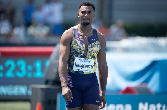Leo NEUGEBAUER, GER, halbe Figur, Halbfigur, halber Koerper, Aktion Weitsprung, Ratingen am 27.06.2026 Leichtathletik Stadtwerke Ratingen Mehrkampf-Meeting, vom 27.06.- 28.05.2026 in Ratingen Deutschland. Â *** Leo NEUGEBAUER, GER, half-figure, half-body, long jump in action, Ratingen on June 27, 2026, City of Ratingen Athletics Combined Events Meeting, held from June 27 to May 28, 2026, in Ratingen, Germany Â