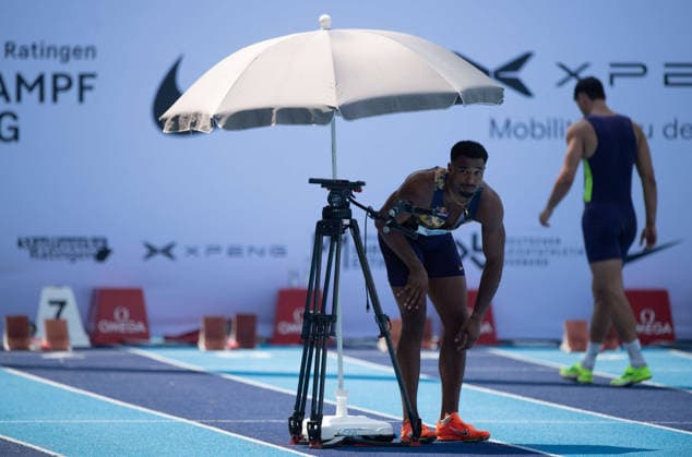 Leo NEUGEBAUER, GER, ganze Figur, Ganzkoerper, unter einem Sonnenschirm, Aktion Weitsprung, Ratingen am 27.06.2026 Leichtathletik Stadtwerke Ratingen Mehrkampf-Meeting, vom 27.06.- 28.05.2026 in Ratingen Deutschland. Â *** Leo NEUGEBAUER, GER, full-length figure, full body, under a parasol, long jump in action, Ratingen on June 27, 2026, Athletics Stadtwerke Ratingen Combined Events Meeting, held from June 27 to May 28, 2026, in Ratingen, Germany Â