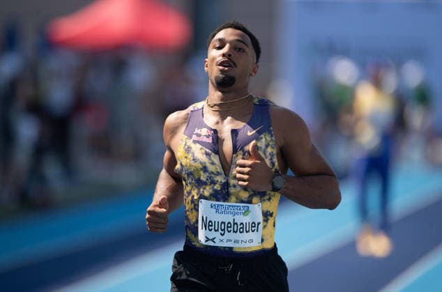Leo NEUGEBAUER, GER, Aktion 100m Lauf, Ratingen am 27.06.2026 Leichtathletik Stadtwerke Ratingen Mehrkampf-Meeting, vom 27.06.- 28.05.2026 in Ratingen Deutschland. Â *** Leo NEUGEBAUER, GER, 100m Race, Ratingen on June 27, 2026, City of Ratingen Athletics Combined Events Meeting, held from May 28 to June 27, 2026, in Ratingen, Germany Â
