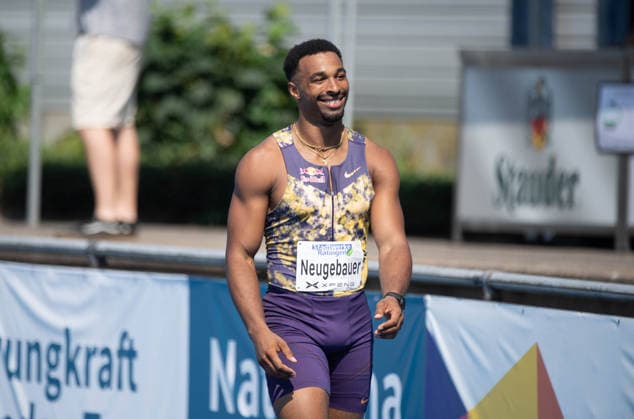 Leo NEUGEBAUER, GER, halbe Figur, Halbfigur, halber Koerper, Aktion 100m Lauf, Ratingen am 27.06.2026 Leichtathletik Stadtwerke Ratingen Mehrkampf-Meeting, vom 27.06.- 28.05.2026 in Ratingen Deutschland. Â *** Leo NEUGEBAUER, GER, half-figure, half-body, 100m dash, Ratingen on June 27, 2026, City of Ratingen Athletics Combined Events Meeting, held from June 27 to May 28, 2026, in Ratingen, Germany Â