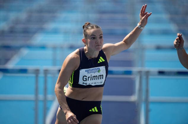 Vanessa GRIMM, GER, Aktion 110m Huerden, Ratingen am 27.06.2026 Leichtathletik Stadtwerke Ratingen Mehrkampf-Meeting, vom 27.06.- 28.05.2026 in Ratingen Deutschland. Â *** Vanessa GRIMM, GER, 110m Hurdles, Ratingen on June 27, 2026, at the Stadtwerke Ratingen Track and Field Combined Events Meeting, held from May 28 to June 27, 2026, in Ratingen, Germany Â