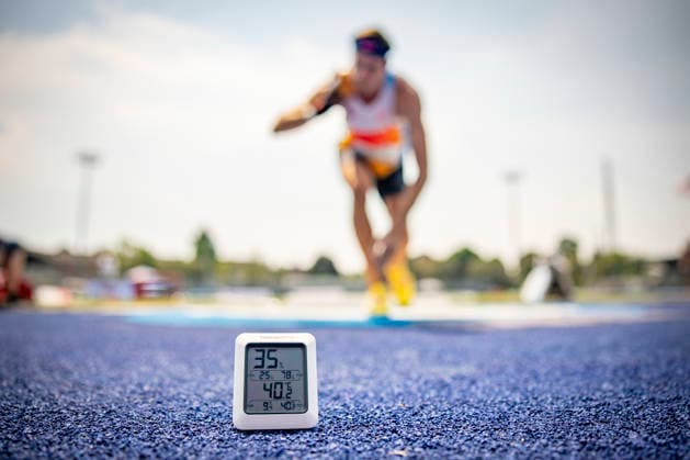 RATINGEN, GERMANY - JUNE 27, 2026 : High temperature during the Multisport Event at Stadion Ratingen on June 27, 2026 in Ratingen, Germany. Nordrhein-Westfalen Germany Copyright: xAxelxKohringx