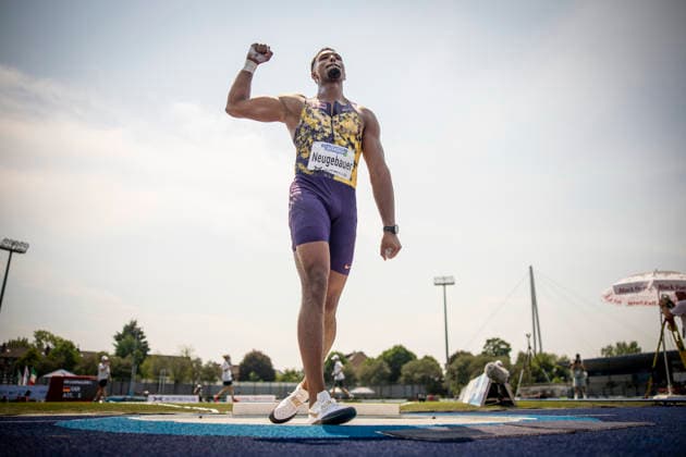 RATINGEN, GERMANY - JUNE 27, 2026 : Leo Neugebauer (GER Germany) reacts after competing in the shot put of the decathlon during the Multisport Event at Stadion Ratingen on June 27, 2026 in Ratingen, Germany. Nordrhein-Westfalen Germany Copyright: xAxelxKohringx