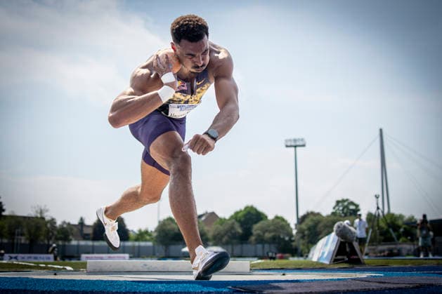 RATINGEN, GERMANY - JUNE 27, 2026 : Leo Neugebauer (GER Germany) competing in the shot put of the decathlon during the Multisport Event at Stadion Ratingen on June 27, 2026 in Ratingen, Germany. Nordrhein-Westfalen Germany Copyright: xAxelxKohringx
