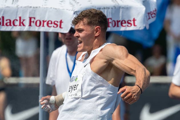 Marcel Meyer (GER, Hannover 96) bejubelt seinen Versuch beim Kugelstossen. Stadtwerke Ratingen Mehrkampfmeeting 2026, Leichtathletik, 27. u. 28.06.2026 Stadtwerke Ratingen Mehrkampfmeeting 2026, Leichtathletik, 27. u. 28.06.2026 Ratingen *** Marcel Meyer (GER), Hannover 96, celebrates his shot put attempt at the 2026 Stadtwerke Ratingen Combined Events Meeting, Track and Field, June 27 and 28, 2026; 2026 Stadtwerke Ratingen Combined Events Meeting, Track and Field, June 27 and 28, 2026, Ratingen Copyright: xEibner-Pressefoto ThomasxHaeslerx EP_THR