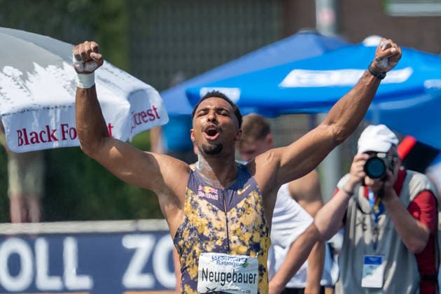 Leo Neugebauer (GER, VfB Stuttgart) bejubelt seinen Kugelstossversuch. Stadtwerke Ratingen Mehrkampfmeeting 2026, Leichtathletik, 27. u. 28.06.2026 Stadtwerke Ratingen Mehrkampfmeeting 2026, Leichtathletik, 27. u. 28.06.2026 Ratingen *** Leo Neugebauer (GER), VfB Stuttgart, celebrates his shot put attempt at the Stadtwerke Ratingen Multi-Event Meet 2026, Track and Field, June 27 and 28, 2026 Stadtwerke Ratingen Combined Events Meeting 2026, Track and Field, June 27 and 28, 2026 Ratingen Copyright: xEibner-Pressefoto ThomasxHaeslerx EP_THR