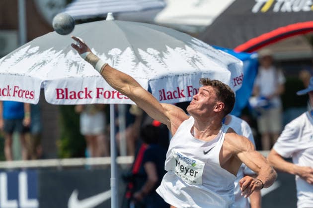 Marcel Meyer (GER, Hannover 96) beim Kugelstossen. Stadtwerke Ratingen Mehrkampfmeeting 2026, Leichtathletik, 27. u. 28.06.2026 Stadtwerke Ratingen Mehrkampfmeeting 2026, Leichtathletik, 27. u. 28.06.2026 Ratingen *** Marcel Meyer (GER), Hannover 96, in the shot put at the 2026 Stadtwerke Ratingen Combined Events Meeting, Track and Field, June 27 and 28, 2026; 2026 Stadtwerke Ratingen Combined Events Meeting, Track and Field, June 27 and 28, 2026, Ratingen Copyright: xEibner-Pressefoto ThomasxHaeslerx EP_THR