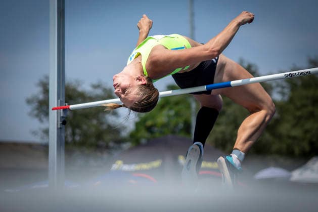 RATINGEN, GERMANY - JUNE 27, 2026 : Marijke Esselink (NED Netherlands) competing in the heptathlon’s high jump during the Multisport Event at Stadion Ratingen on June 27, 2026 in Ratingen, Germany. Nordrhein-Westfalen Germany Copyright: xAxelxKohringx