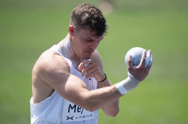 Marcel MEYER, GER, Aktion Kugelstossen Ratingen am 27.06.2026 Leichtathletik Stadtwerke Ratingen Mehrkampf-Meeting, vom 27.06.- 28.05.2026 in Ratingen Deutschland. Â *** Marcel MEYER, GER, Shot Put Event in Ratingen on June 27, 2026, at the Stadtwerke Ratingen Track and Field Combined Events Meeting, held from May 28 to June 27, 2026, in Ratingen, Germany Â