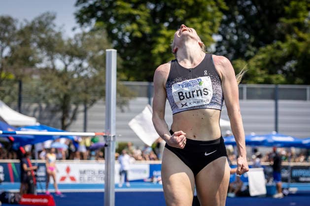 RATINGEN, GERMANY - JUNE 27, 2026 : Shaina Burns (USA United States) competing in the high jump during the Multisport Event at Stadion Ratingen on June 27, 2026 in Ratingen, Germany. Nordrhein-Westfalen Germany Copyright: xLeahxKohringx