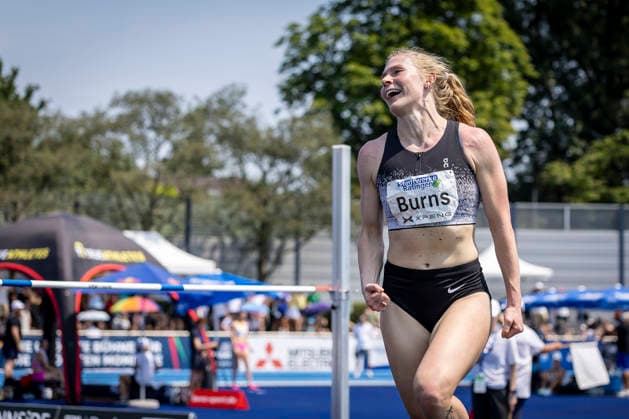 RATINGEN, GERMANY - JUNE 27, 2026 : Shaina Burns (USA United States) competing in the high jump during the Multisport Event at Stadion Ratingen on June 27, 2026 in Ratingen, Germany. Nordrhein-Westfalen Germany Copyright: xLeahxKohringx